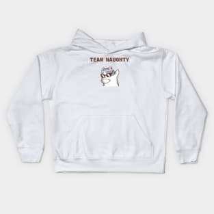 Team naughty, dabbing cat, cute christmas kitty Kids Hoodie